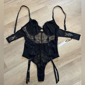 Kat the Label Black Bodysuit—Medium NWT